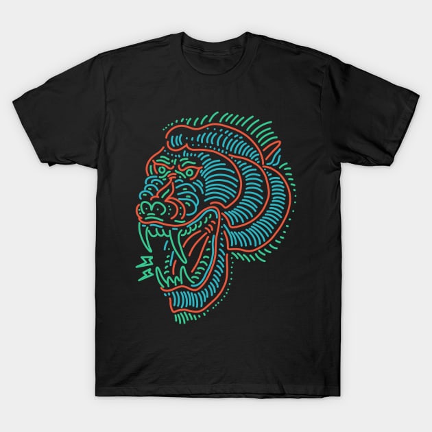 baboon neon tattoo T-Shirt by donipacoceng